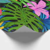 Papier Cadeau Motif de fleurs tropicales hawaïennes (Coin)