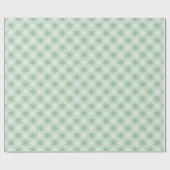Papier Cadeau Motif de flocon blanc vert et blanc d'hiver (Plat)