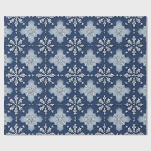 Papier Cadeau Motif de flocon de neige complexe (Plat)