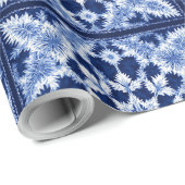 Papier Cadeau Motif de flocon de neige complexe (Coin rond)