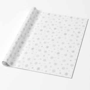 Papier Cadeau Motif de flocon de neige gris mou