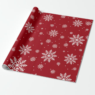 Papier Cadeau Motif de flocon rouge de Noël