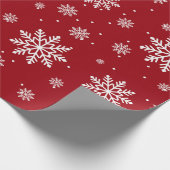 Papier Cadeau Motif de flocon rouge de Noël (Coin)