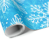 Papier Cadeau Motif de flocons blancs (Coin rond)