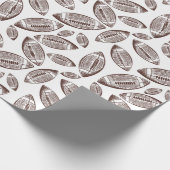 Papier Cadeau Motif de football Brown et blanc (Coin)