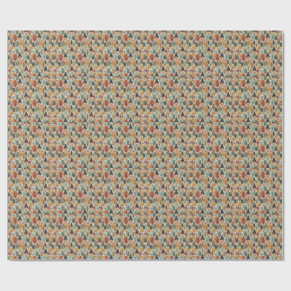 Papier Cadeau Motif de forêt d'art folklorique abstrait et arbre