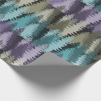 Papier Cadeau Motif de forêt de pins stratifiée