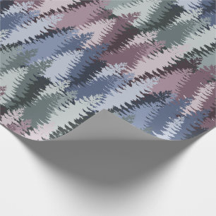 Papier Cadeau Motif de forêt de pins stratifiée