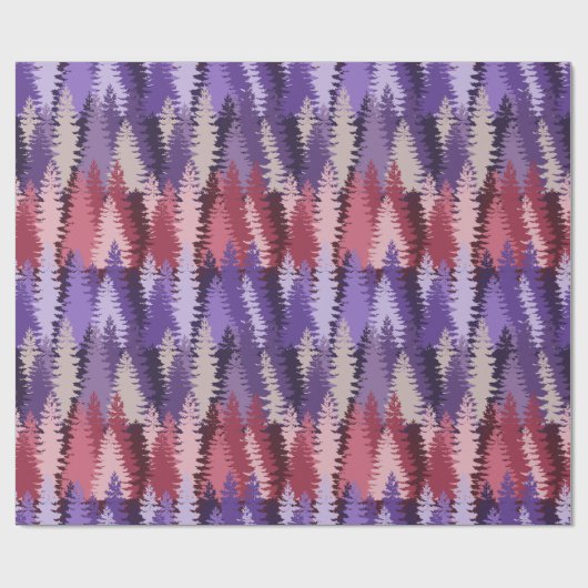 Papier Cadeau Motif de forêt de pins stratifiée (Plat)