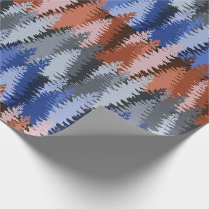 Papier Cadeau Motif de forêt de pins stratifiée