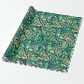 Papier Cadeau Motif de forêt verte aquarelle (Déroulé)