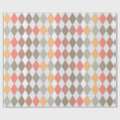 Papier Cadeau Motif de forme de diamant rétro (Plat)