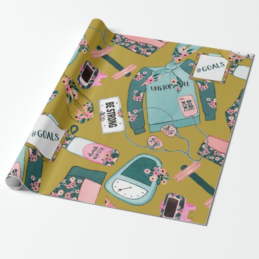 Papier Cadeau Motif de forme physique pour filles (Déroulé)