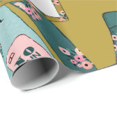 Papier Cadeau Motif de forme physique pour filles (Coin rond)