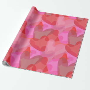 Papier Cadeau Motif de forme transparente des coeurs