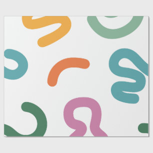 Papier Cadeau Motif de formes abstraites colorées