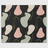 Papier Cadeau Motif de formes biologiques géométriques Boho esth (Plat)