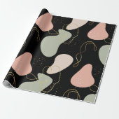 Papier Cadeau Motif de formes biologiques géométriques Boho esth (Déroulé)