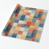 Papier Cadeau Motif de formes géométriques aléatoires colorées (Déroulé)