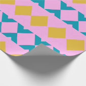 Papier Cadeau Motif de formes géométriques modernes rose vif (Coin)