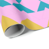 Papier Cadeau Motif de formes géométriques modernes rose vif (Coin rond)