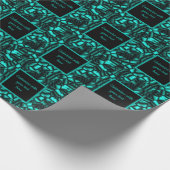 Papier Cadeau Motif de formes géométriques turquoise personnalis (Coin)