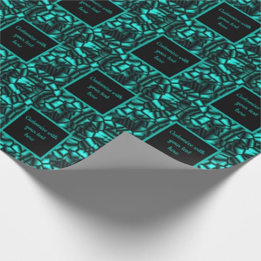 Papier Cadeau Motif de formes géométriques turquoise personnalis (Coin)