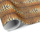 Papier Cadeau Motif de fourrure de tigre (Coin rond)