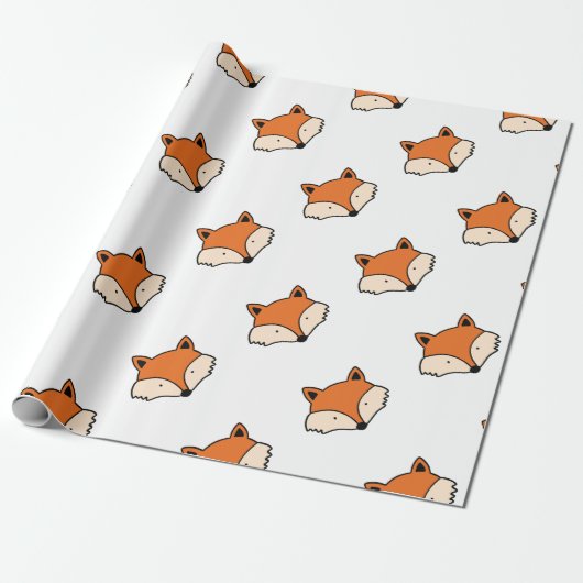Papier Cadeau Motif de Fox (Déroulé)