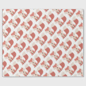 Papier Cadeau Motif de Fox de région boisée (Plat)