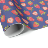 Papier Cadeau Motif de fraise (Coin rond)