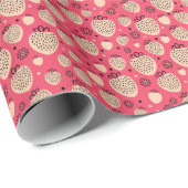 Papier Cadeau Motif de fraise rose : design doux et homogène (Coin rond)