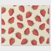 Papier Cadeau Motif de fraises (Plat)