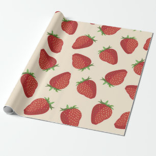 Papier Cadeau Motif de fraises