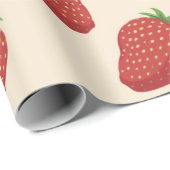 Papier Cadeau Motif de fraises (Coin rond)