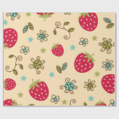 Papier Cadeau Motif de fraises (Plat)