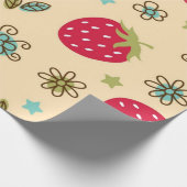 Papier Cadeau Motif de fraises (Coin)