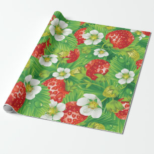 Papier Cadeau Motif de fraises