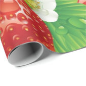 Papier Cadeau Motif de fraises (Coin rond)