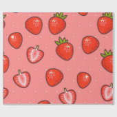 Papier Cadeau Motif de fraises (Plat)