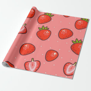Papier Cadeau Motif de fraises