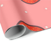 Papier Cadeau Motif de fraises (Coin rond)