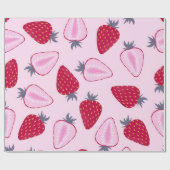 Papier Cadeau Motif de fraises (Plat)