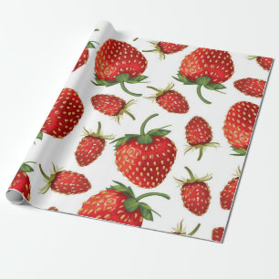 Papier Cadeau Motif de fraises