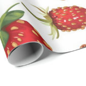 Papier Cadeau Motif de fraises (Coin rond)