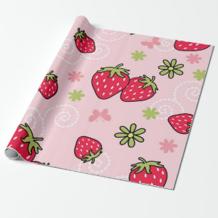 Papier Cadeau Motif de fraises