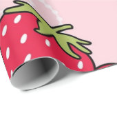 Papier Cadeau Motif de fraises (Coin rond)