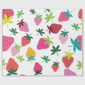 Papier Cadeau Motif de fraises (Plat)