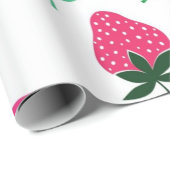 Papier Cadeau Motif de fraises (Coin rond)
