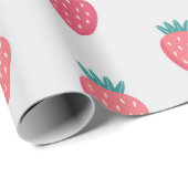 Papier Cadeau Motif de fraises (Coin rond)